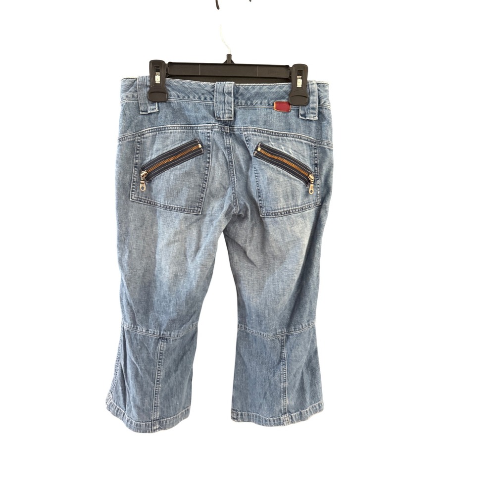 Joie Womens Y2k Light Wash Denim Cropped Utility Jeans Size 28 Zip Back Pockets
